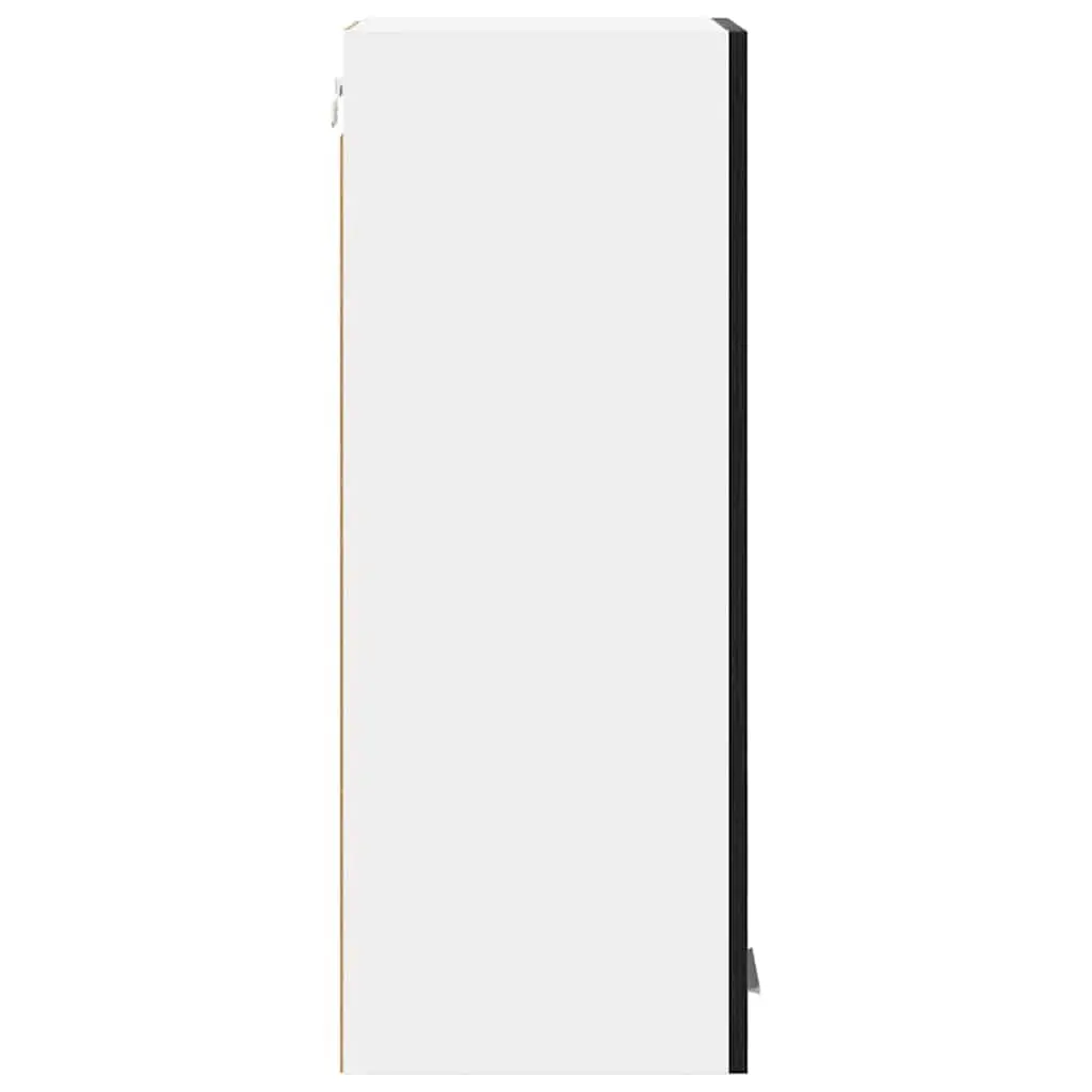 Black Oak and White Kitchen Hanging Cabinet