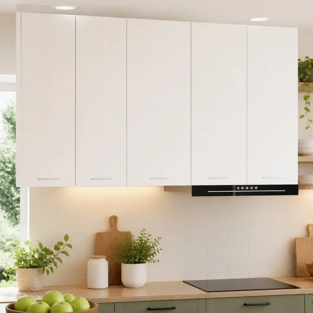 White Hanging Kitchen Cabinet with Door