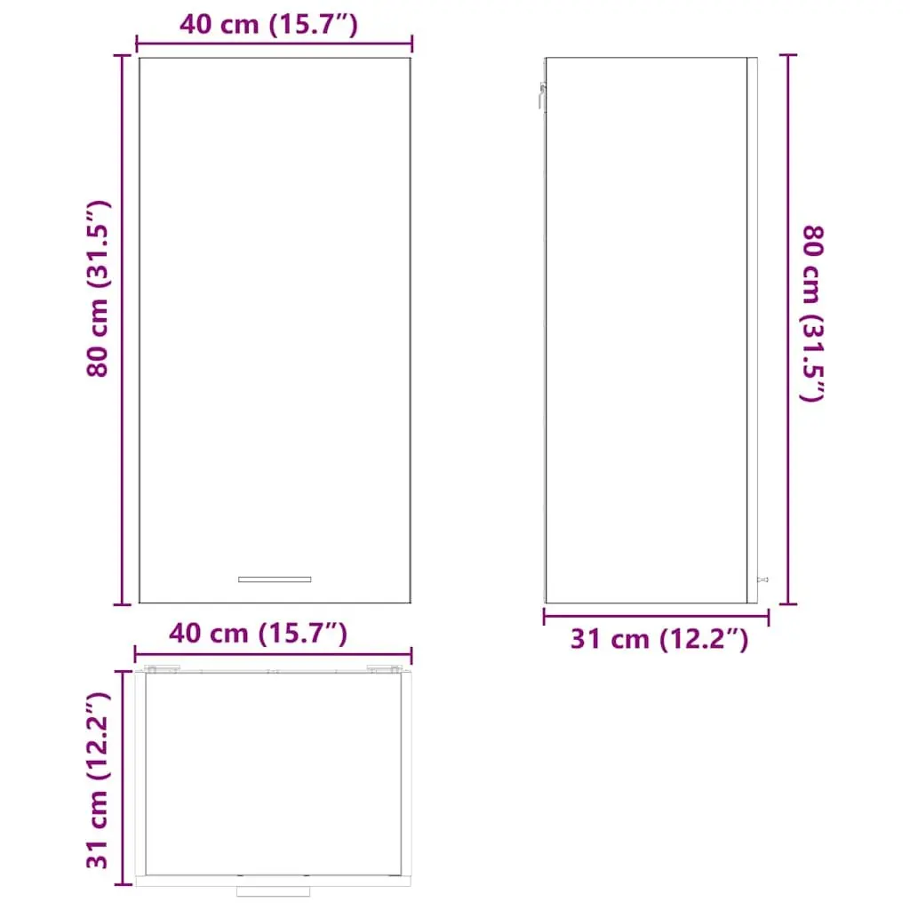 White Hanging Kitchen Cabinet with Door
