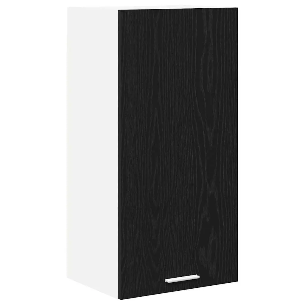 Black Oak and White Hanging Kitchen Cabinet 40x31x80cm