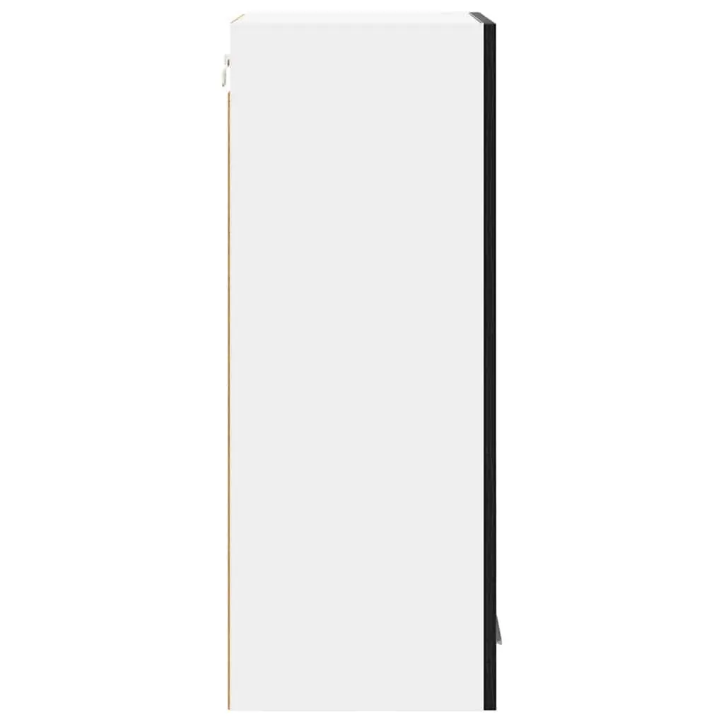 Black Oak and White Hanging Kitchen Cabinet 40x31x80cm