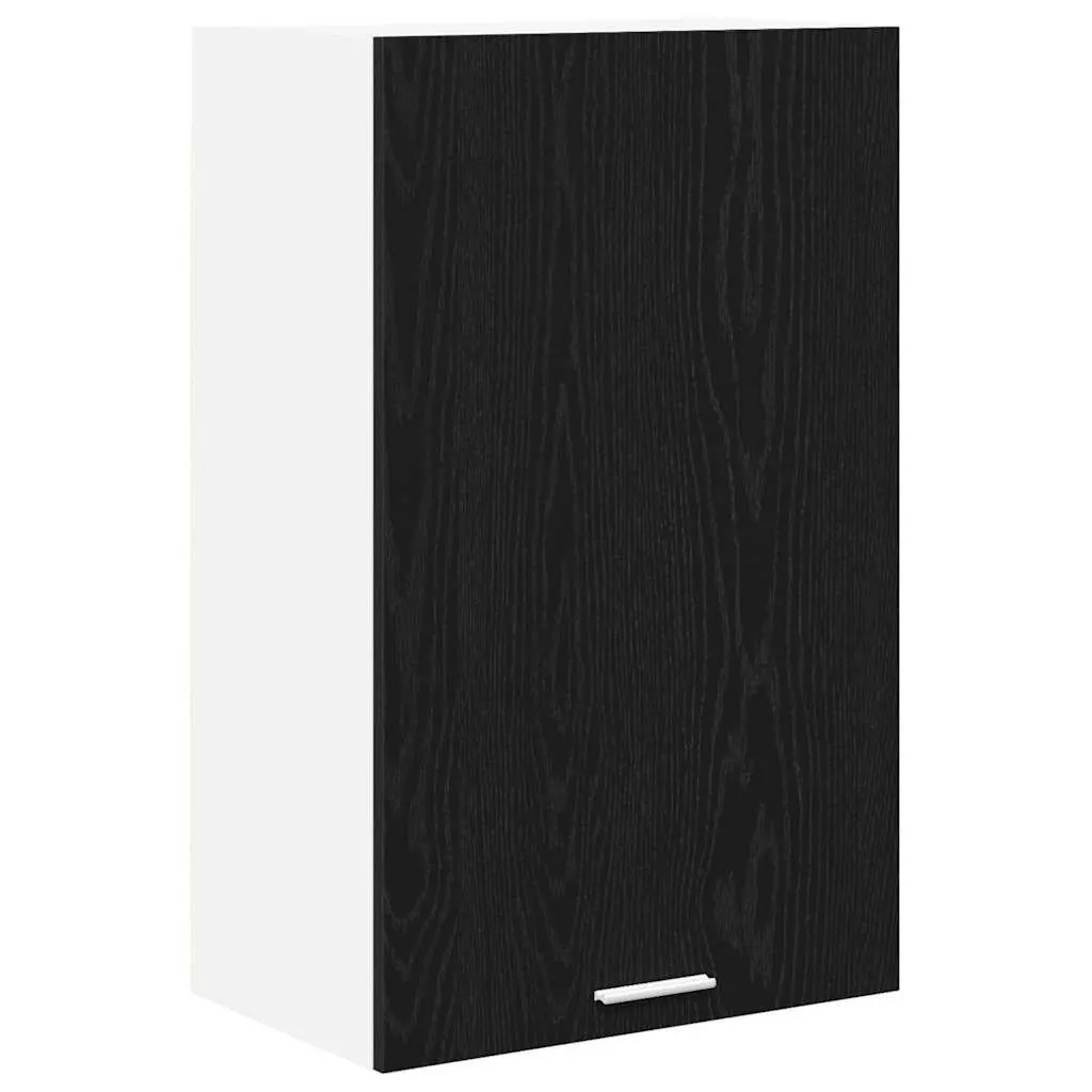 Kitchen Hanging Cabinet in Black Oak and White