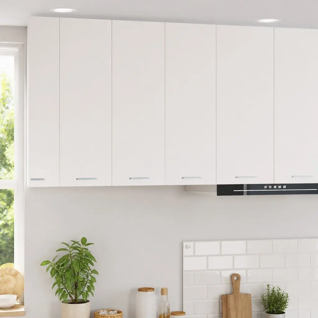 White Hanging Kitchen Cabinet with Door Storage Engineered Wood 60 x 31 x 80 cm