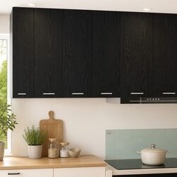 Black Oak Hanging Kitchen Cabinet for Cozy Spaces