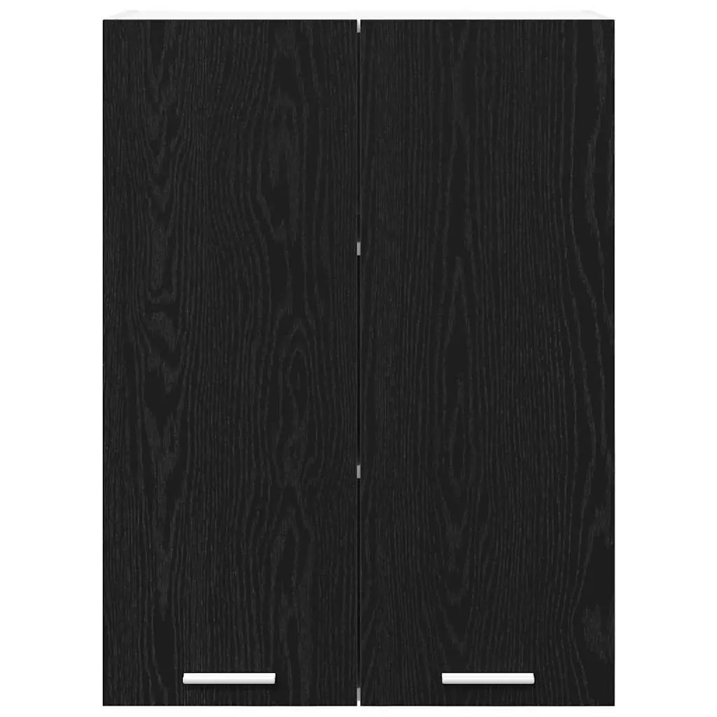 Hanging Kitchen Cabinet Black Oak Modern Storage Cupboard Engineered Wood