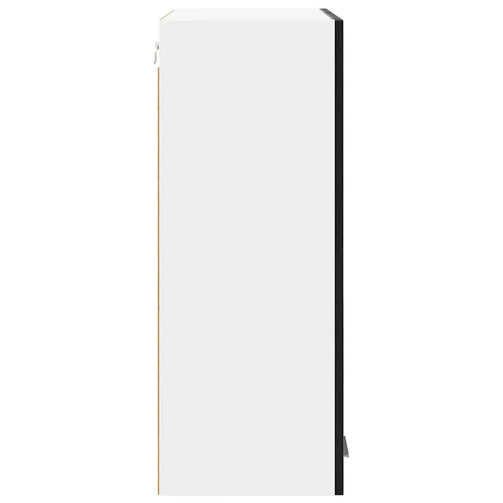 Hanging Kitchen Cabinet Black Oak Modern Storage Cupboard Engineered Wood
