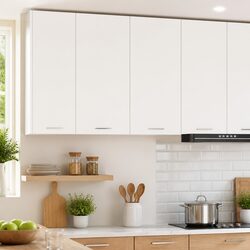 Stylish White Hanging Kitchen Cabinet with Door