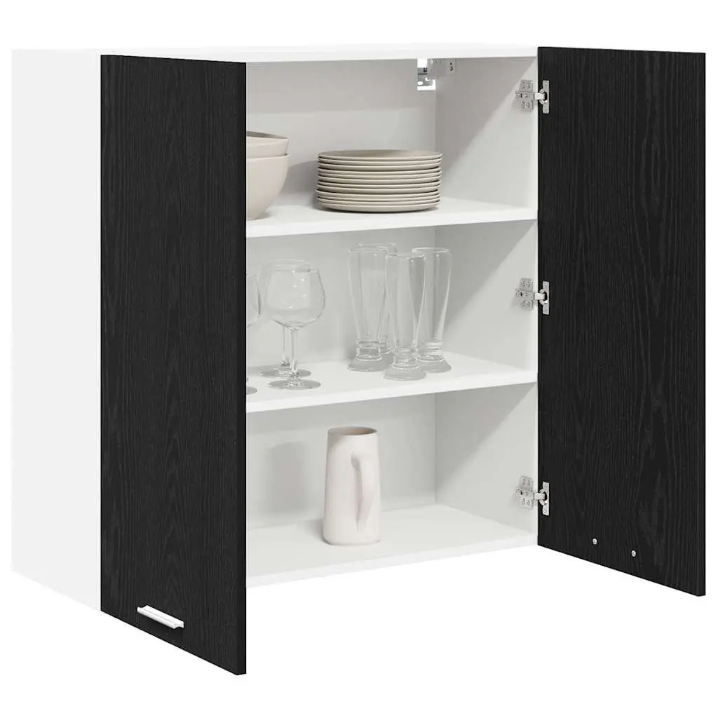 Black Oak Hanging Kitchen Cabinet 80x31x80cm