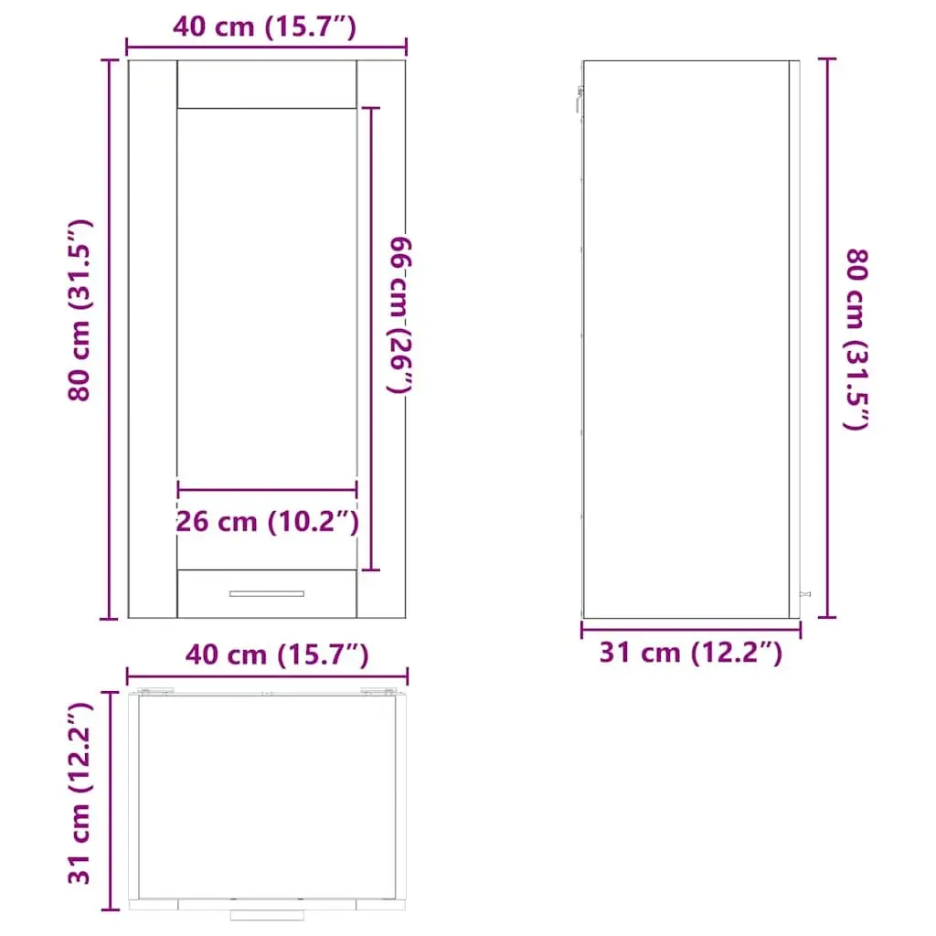 White Hanging Kitchen Cabinet with Door