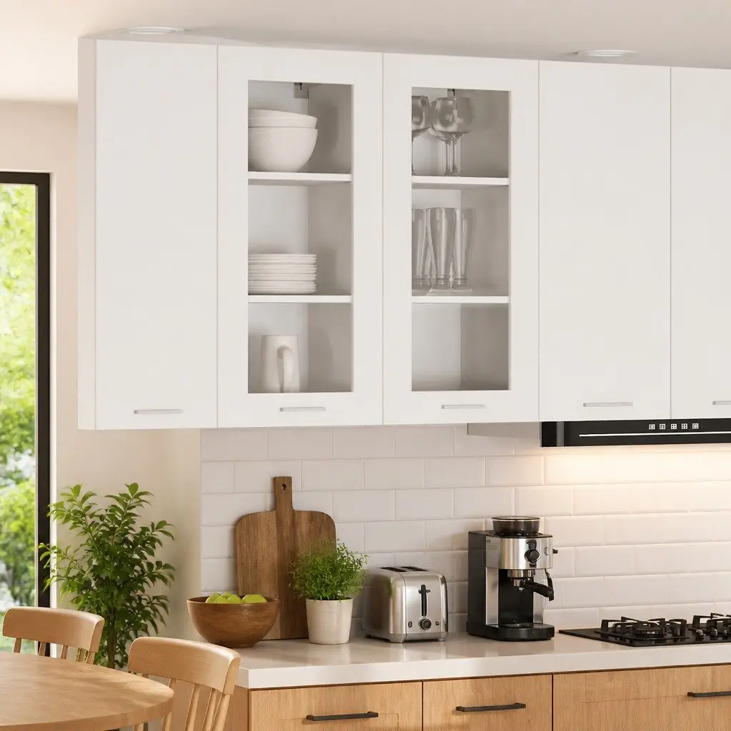 Hanging Kitchen Cabinet White 40 x 31 x 80 cm Engineered Wood 2 Piece