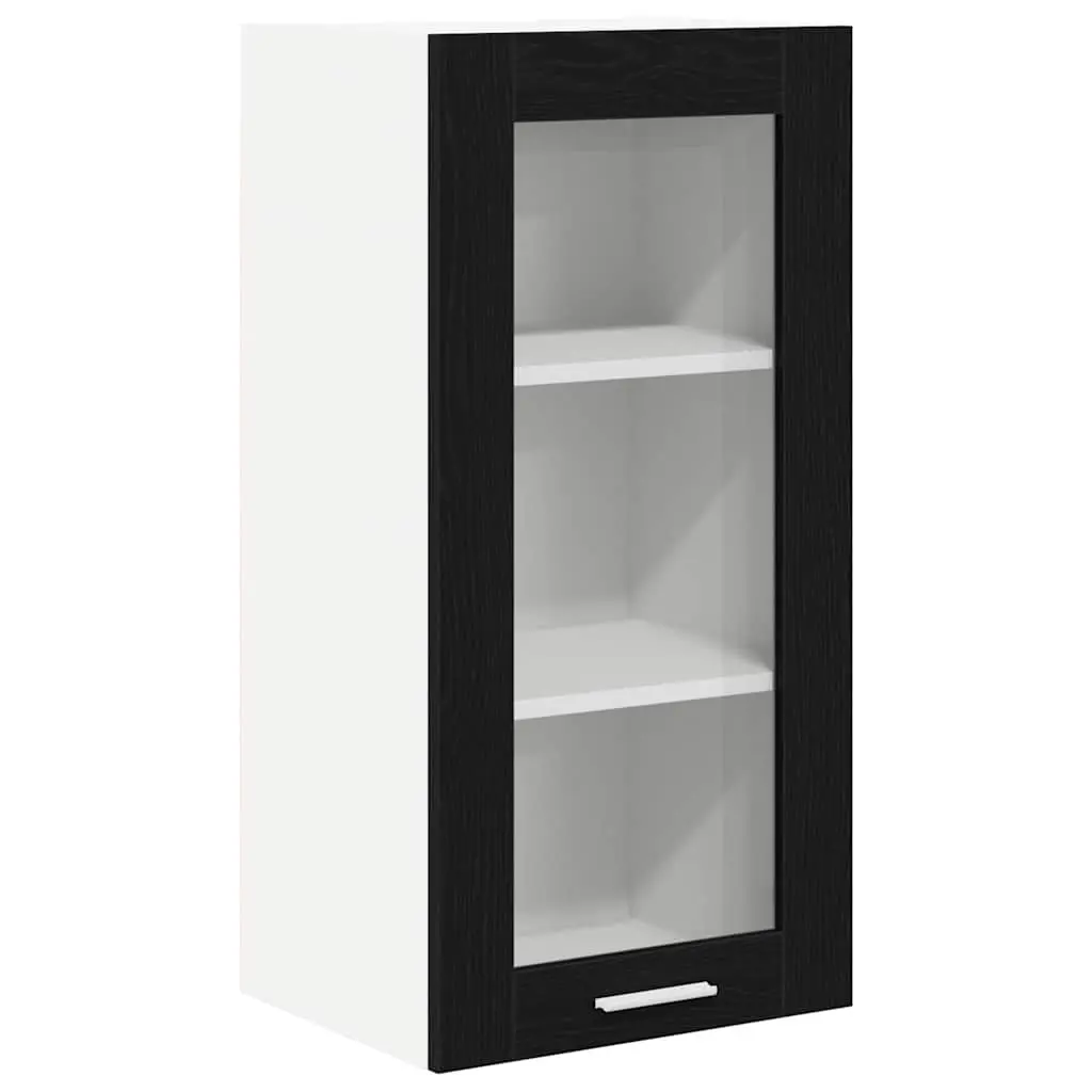 Black Oak Engineered Wood Hanging Kitchen Cabinet 40x31x80cm