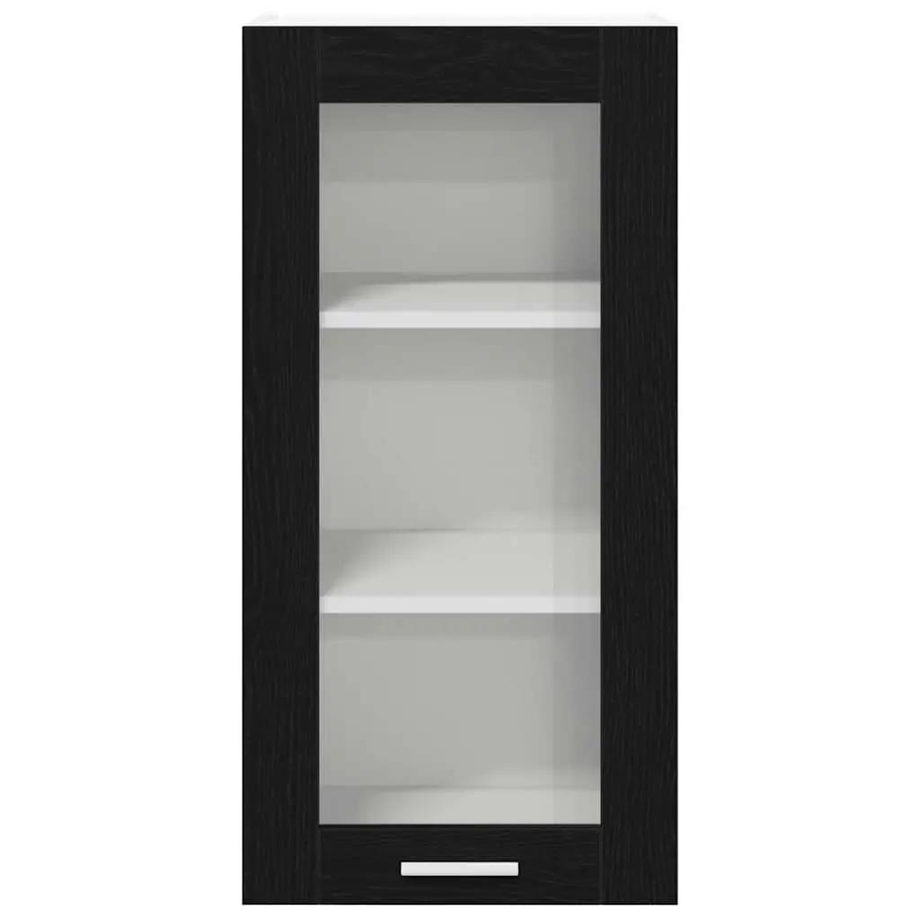 Black Oak Engineered Wood Hanging Kitchen Cabinet 40x31x80cm