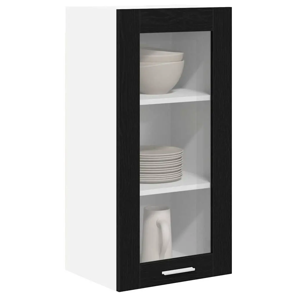 Black Oak Kitchen Cabinets Set of 2