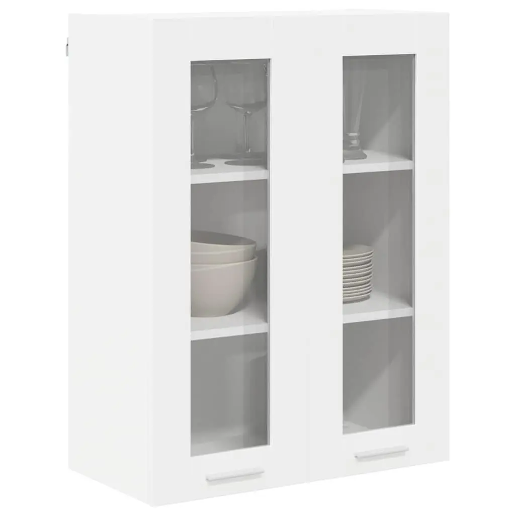 White Engineered Wood Hanging Kitchen Cabinet with Door
