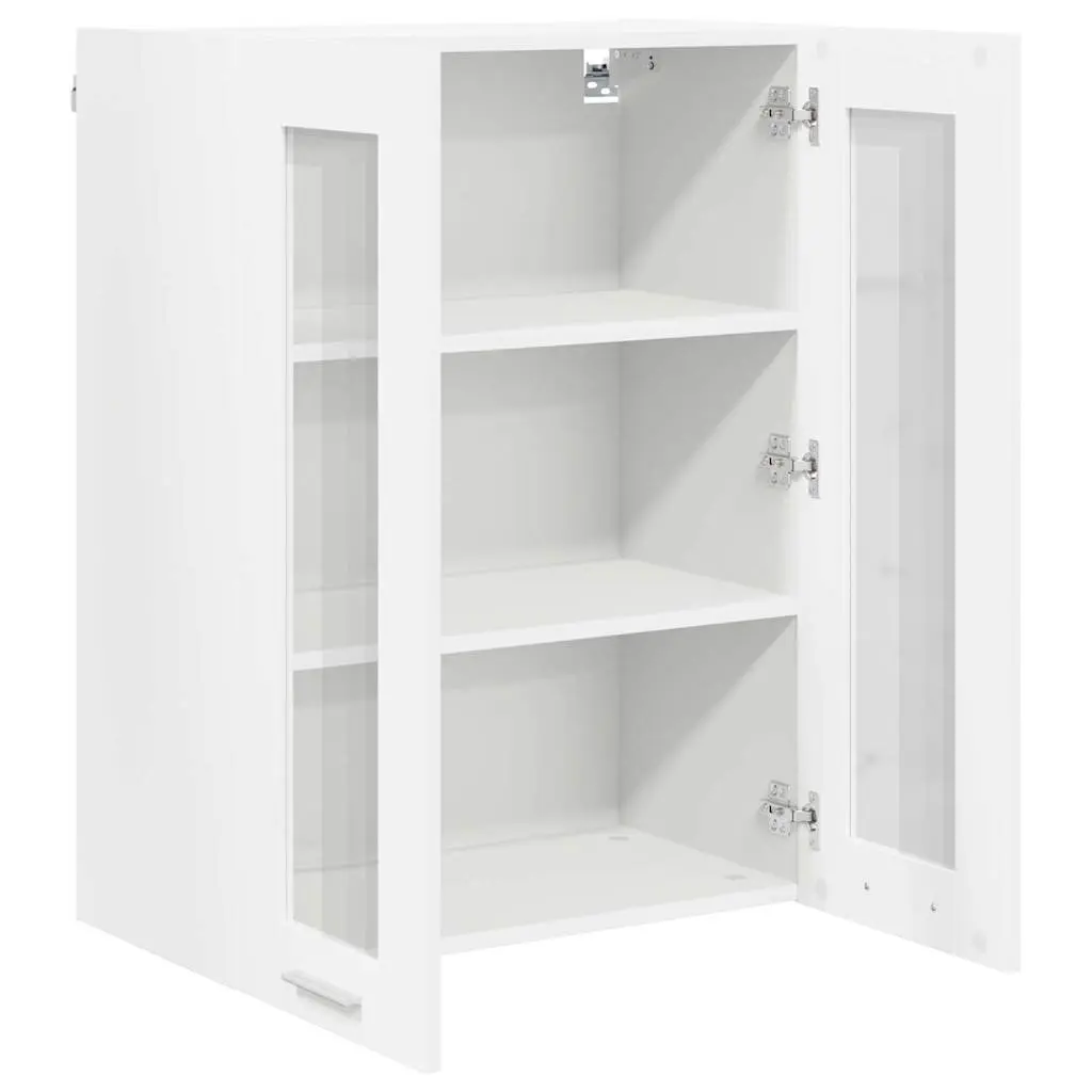 White Engineered Wood Hanging Kitchen Cabinet with Door