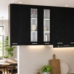 Black Oak Hanging Kitchen Cabinet for Modern Homes