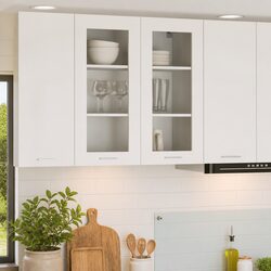 White Modern Hanging Kitchen Cabinet with Door
