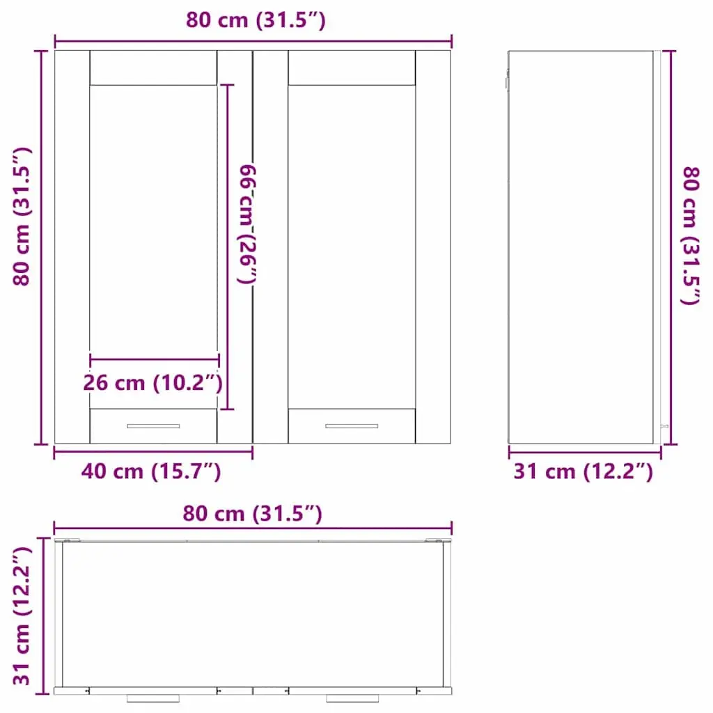 White Modern Hanging Kitchen Cabinet with Door