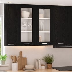 Hanging Kitchen Cabinet in Black Oak 80 x 31 x 80 cm