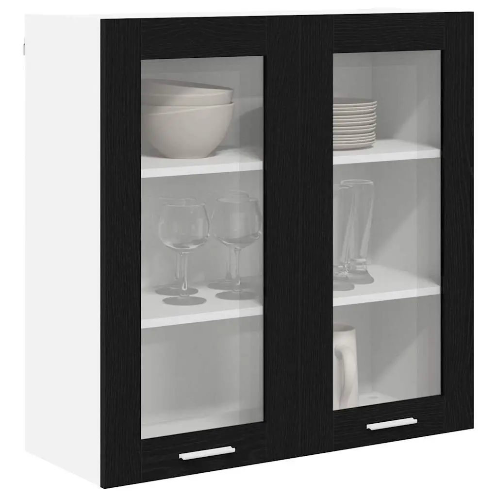 Hanging Kitchen Cabinet in Black Oak 80 x 31 x 80 cm