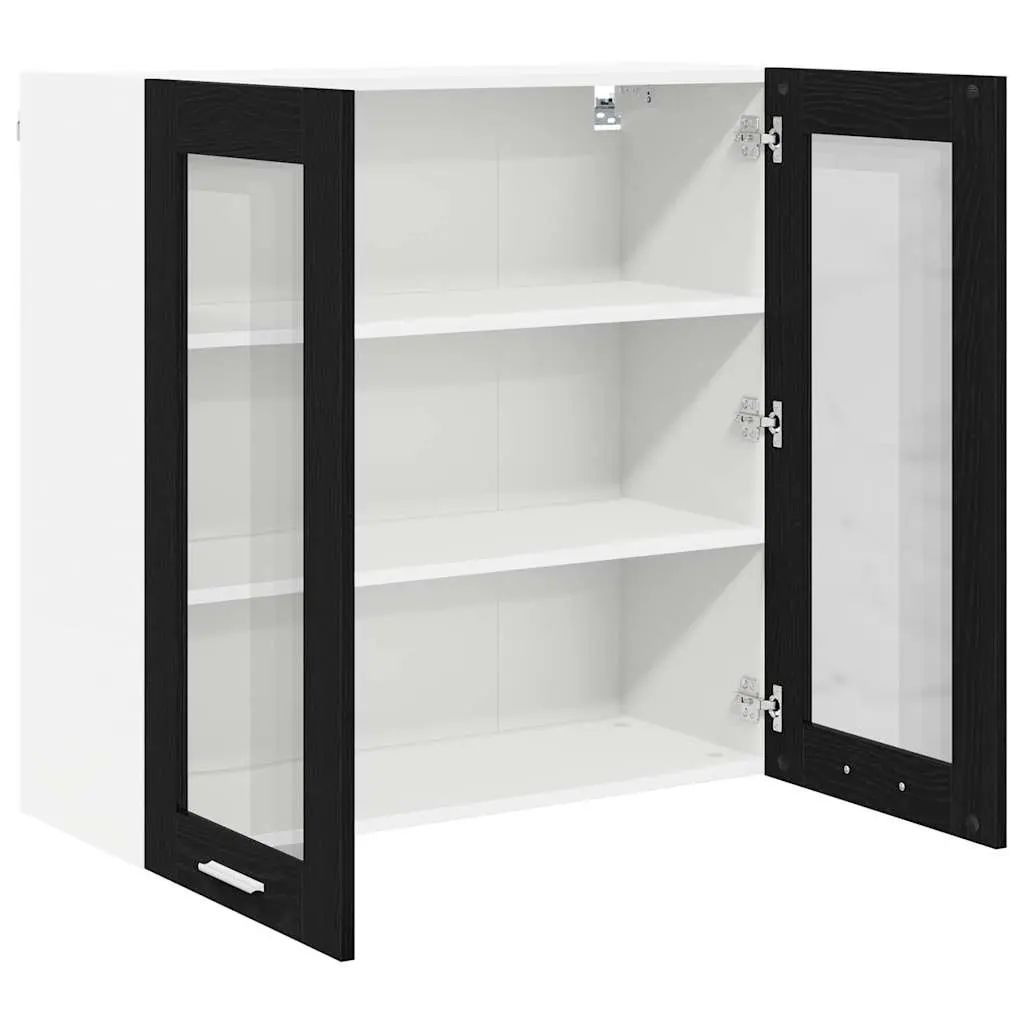 Hanging Kitchen Cabinet in Black Oak 80 x 31 x 80 cm