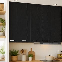 Hanging Kitchen Cabinet in Black Oak for Organized Storage