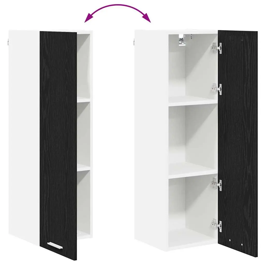 Hanging Kitchen Cabinet in Black Oak for Organized Storage