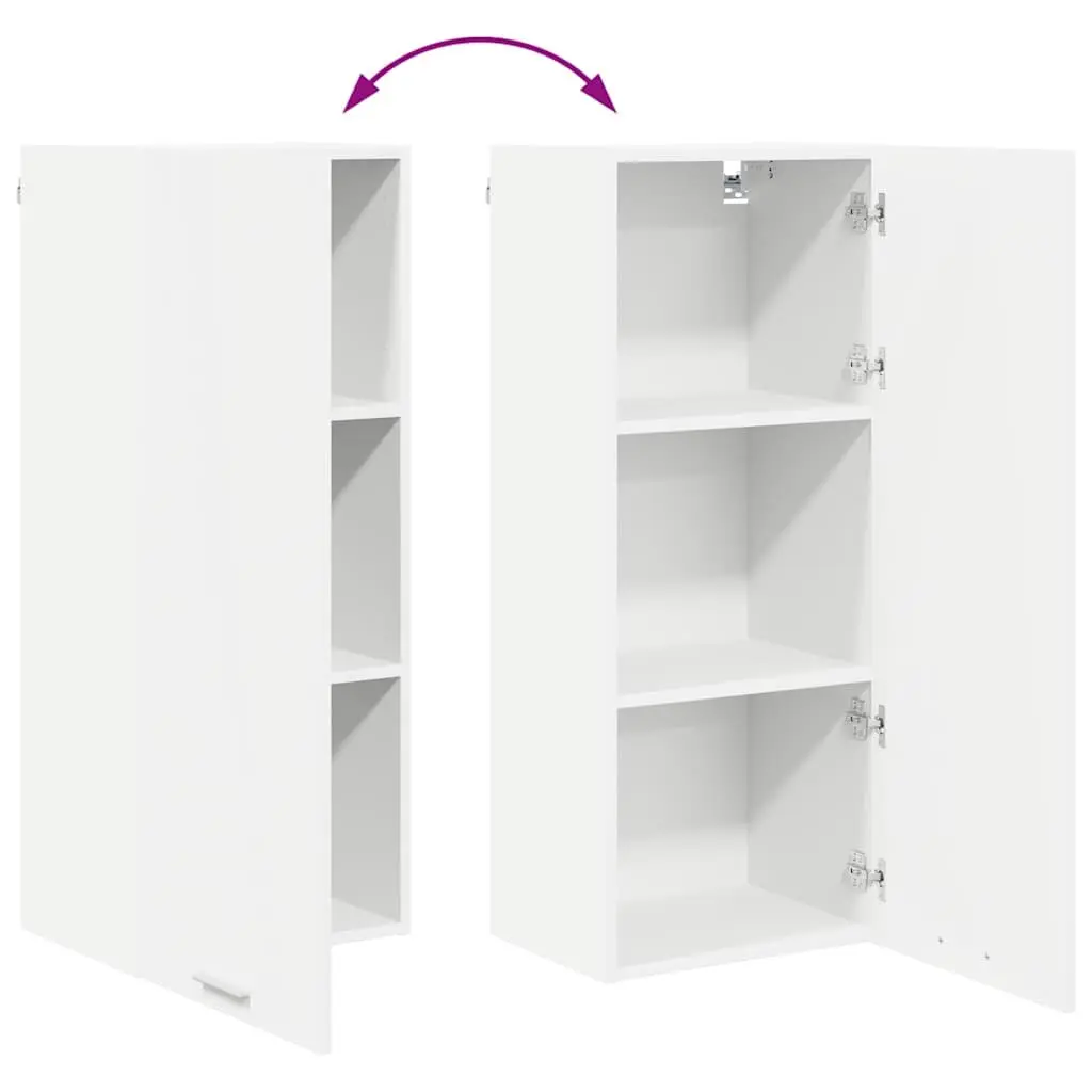 White Engineered Wood Hanging Kitchen Cabinet 40 x 31 x 100 cm