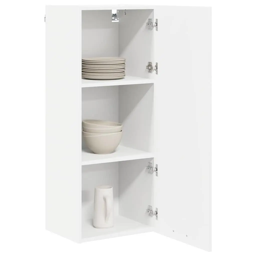 White Engineered Wood Hanging Kitchen Cabinet 40 x 31 x 100 cm