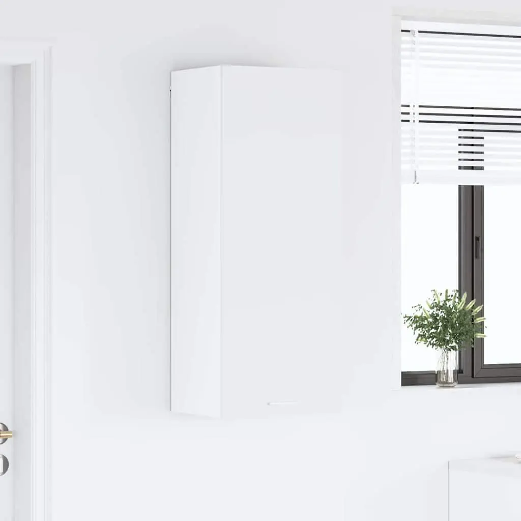 White Engineered Wood Hanging Kitchen Cabinet 40 x 31 x 100 cm
