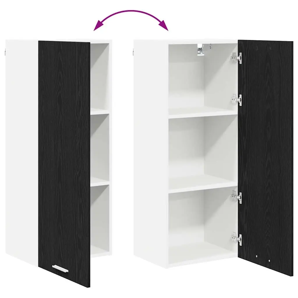 Black Oak Hanging Kitchen Cabinet for Storage