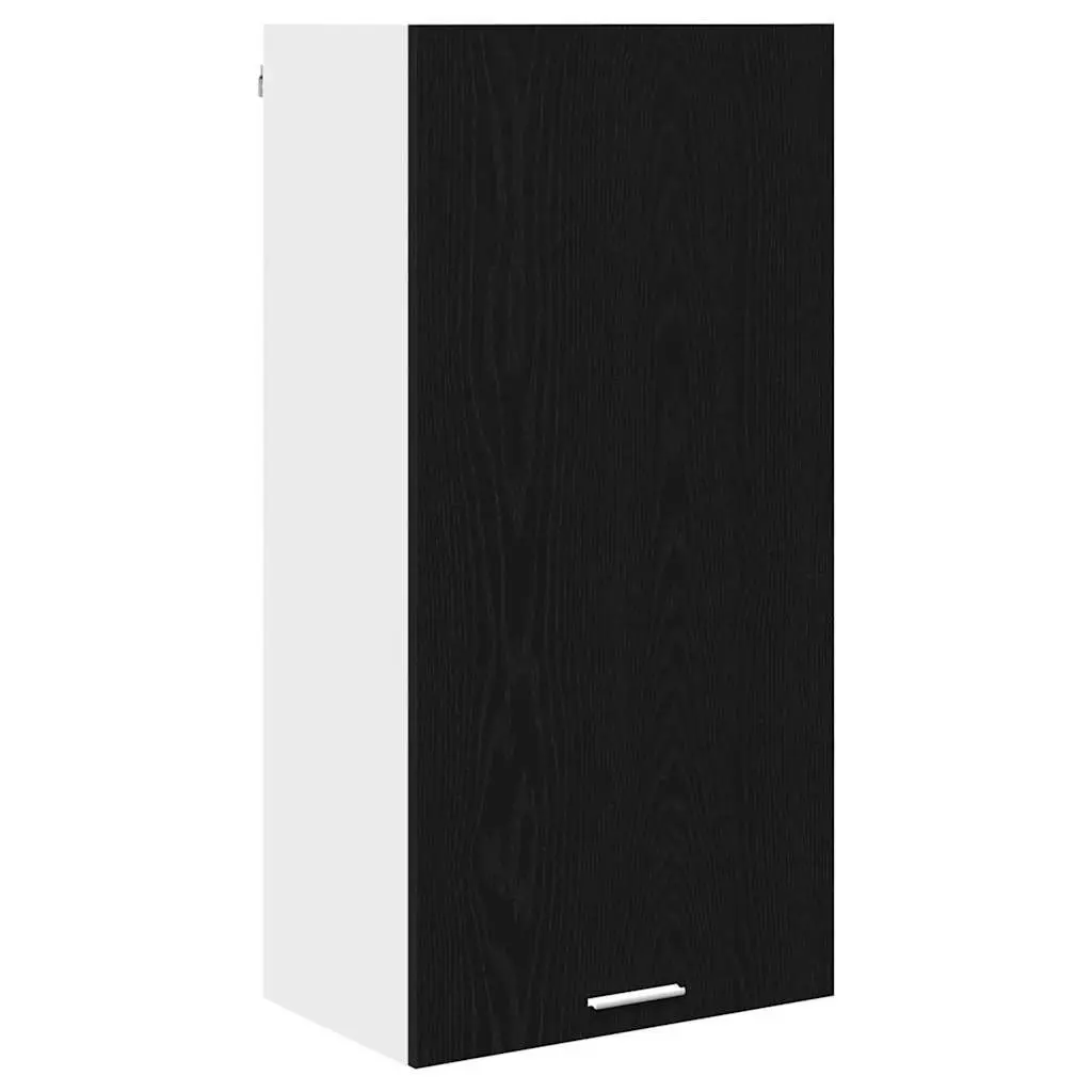 Hanging Kitchen Cabinet Modern Storage Black Oak White 50x31x100cm Engineered Wood
