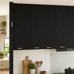 Hanging Kitchen Cabinet in Black Oak for Modern Spaces