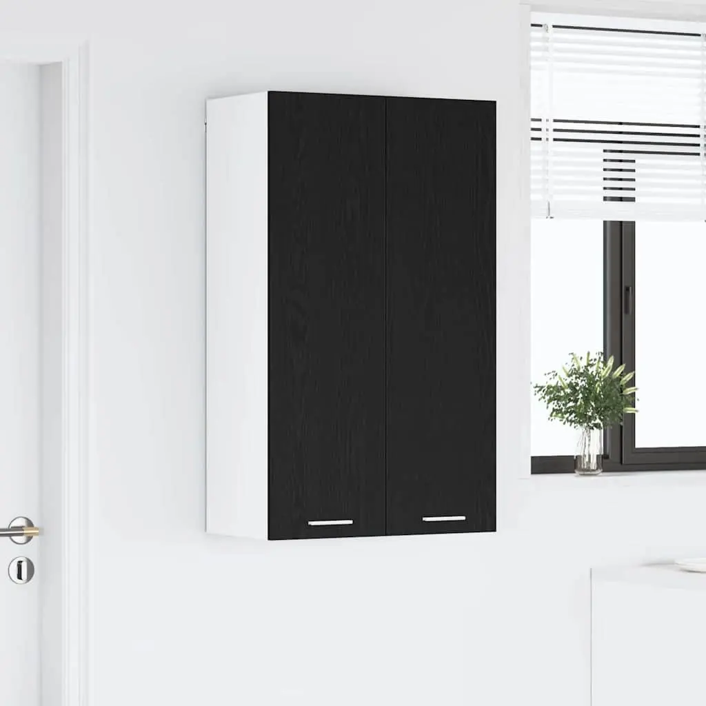 Hanging Kitchen Cabinet Black Oak Modern Storage 60 x 31 x 100 cm Engineered