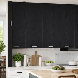 Modern Black Oak Hanging Kitchen Cabinet 80 x 31 x 100