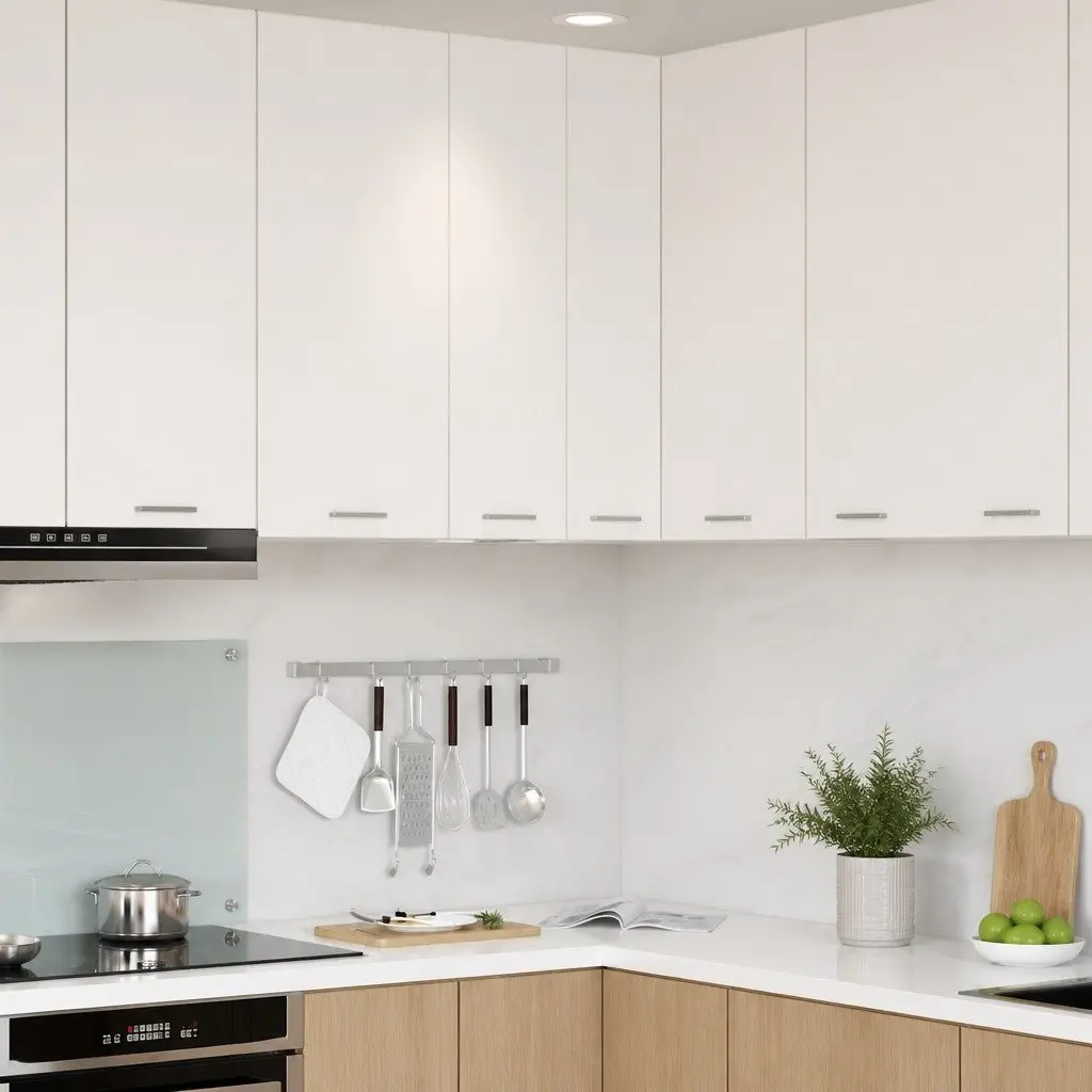 Hanging Kitchen Cabinet White Modern 57x57x100cm Engineered Wood