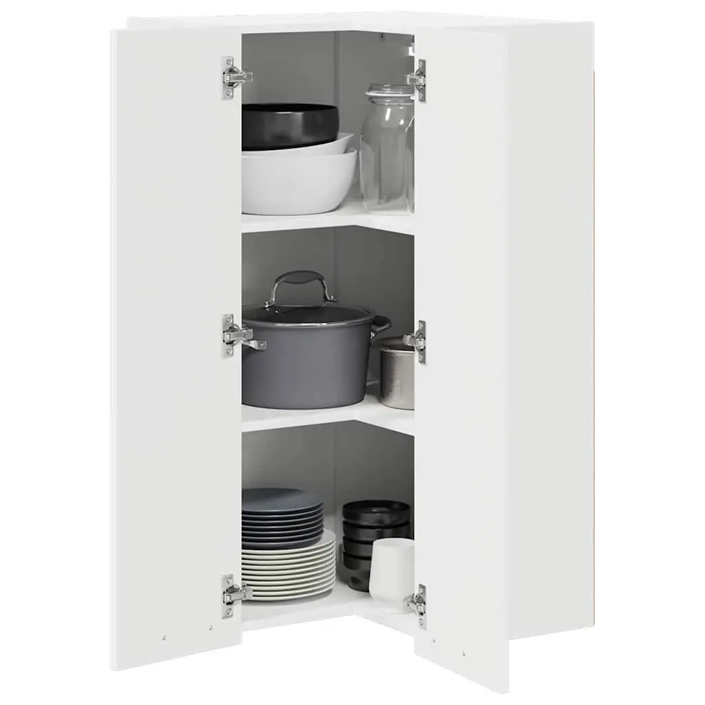 Hanging Kitchen Cabinet White Modern 57x57x100cm Engineered Wood