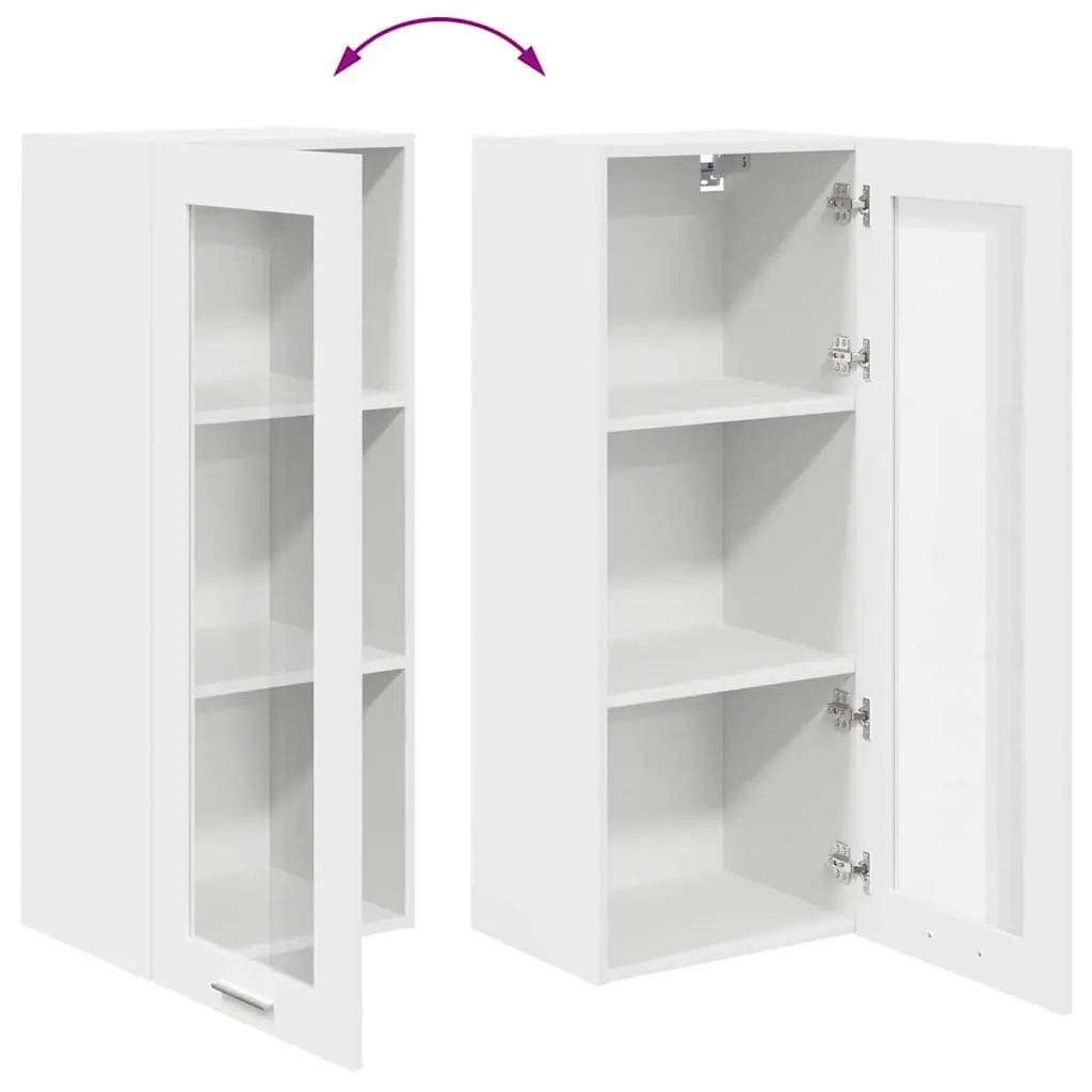 White Hanging Kitchen Cabinet Modern Storage Engineered Wood 40 x 31 x 100 cm