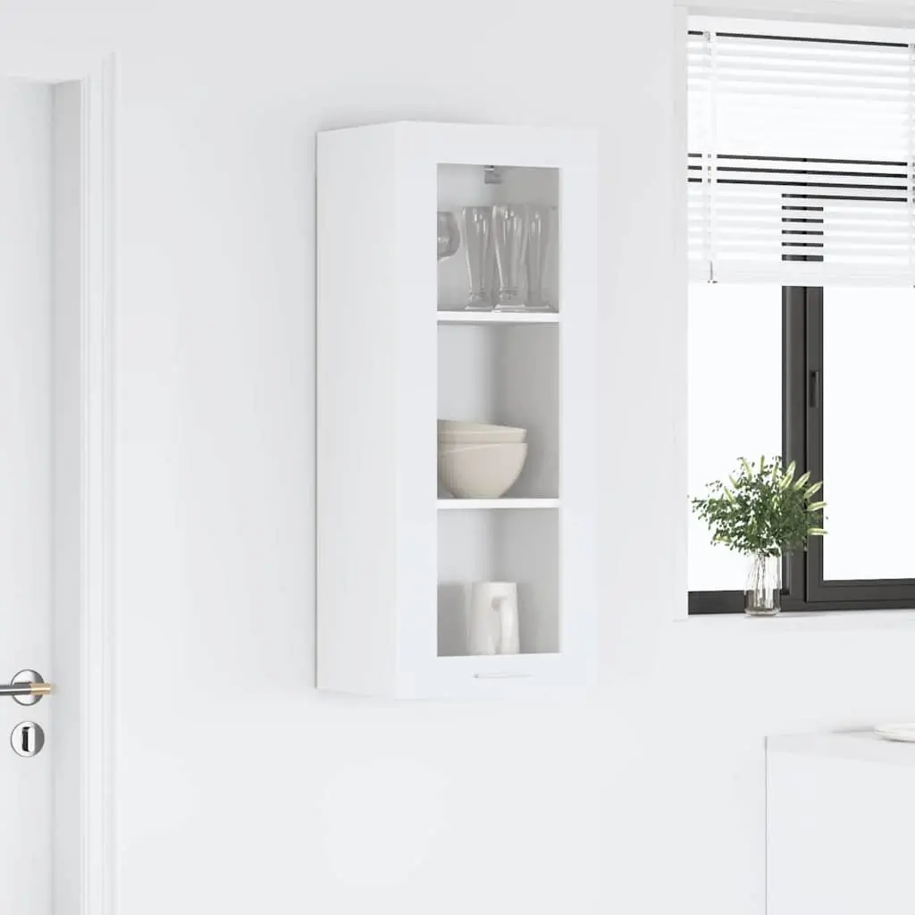 White Hanging Kitchen Cabinet Modern Storage Engineered Wood 40 x 31 x 100 cm