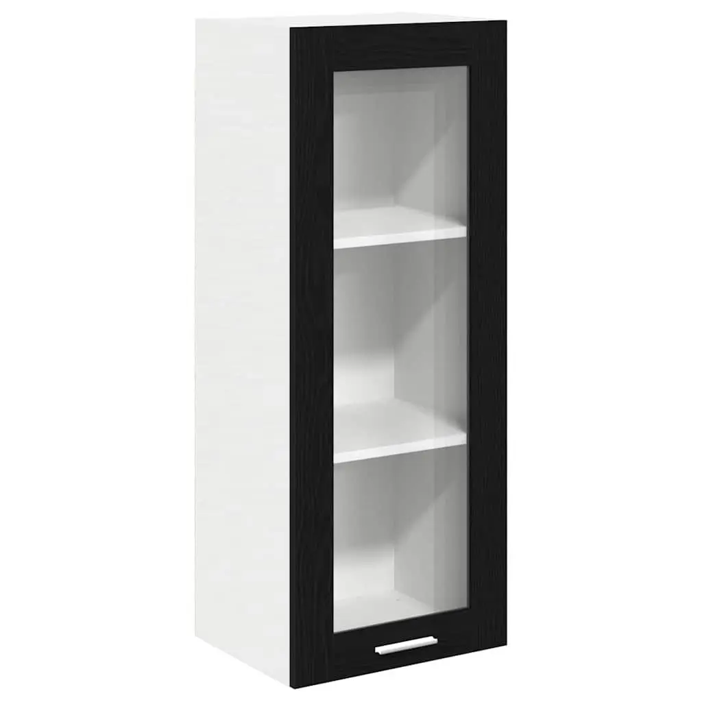 Hanging Kitchen Cabinet Black Oak 40 x 31 x 100 cm Engineered Wood Modern Storage Cupboard