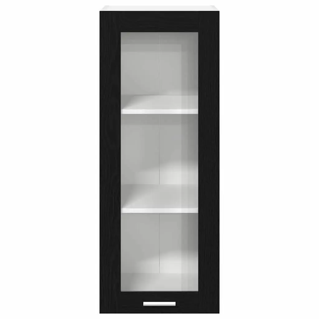 Hanging Kitchen Cabinet Black Oak 40 x 31 x 100 cm Engineered Wood Modern Storage Cupboard