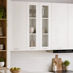 White Engineered Wood Kitchen Hanging Cabinet 60 x 31 x 100 cm