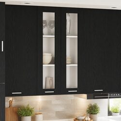 Modern Black Oak Hanging Kitchen Cabinet 60x31x100cm