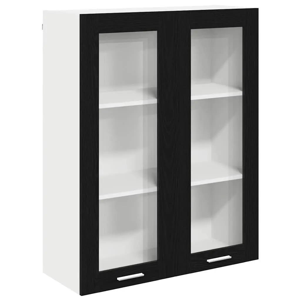 Black Oak Modern Hanging Kitchen Cabinet for Storage