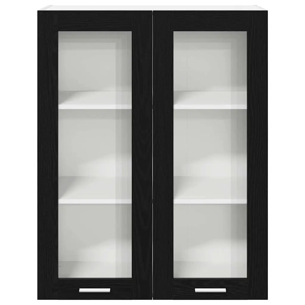 Black Oak Modern Hanging Kitchen Cabinet for Storage
