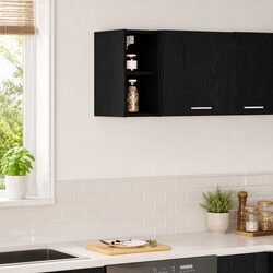 Black Oak Hanging Kitchen Cabinet for Modern Spaces