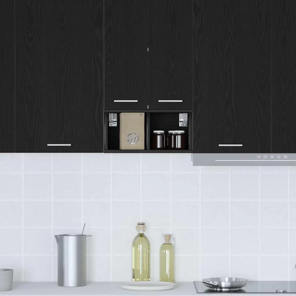 Hanging Kitchen Cabinet Black Oak Modern 20x29.5x40cm Engineered Wood