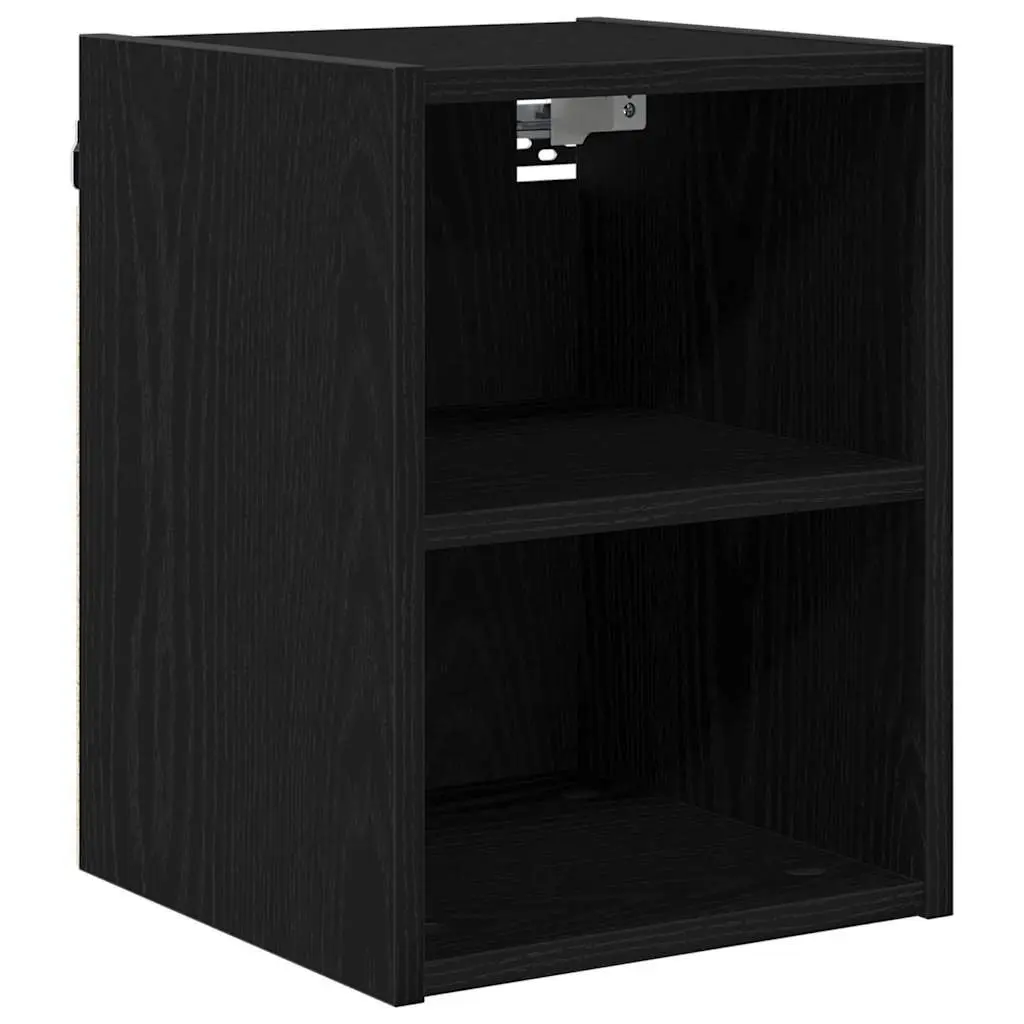 Hanging Kitchen Cabinet Black Oak Modern Storage Cupboard Engineered Wood