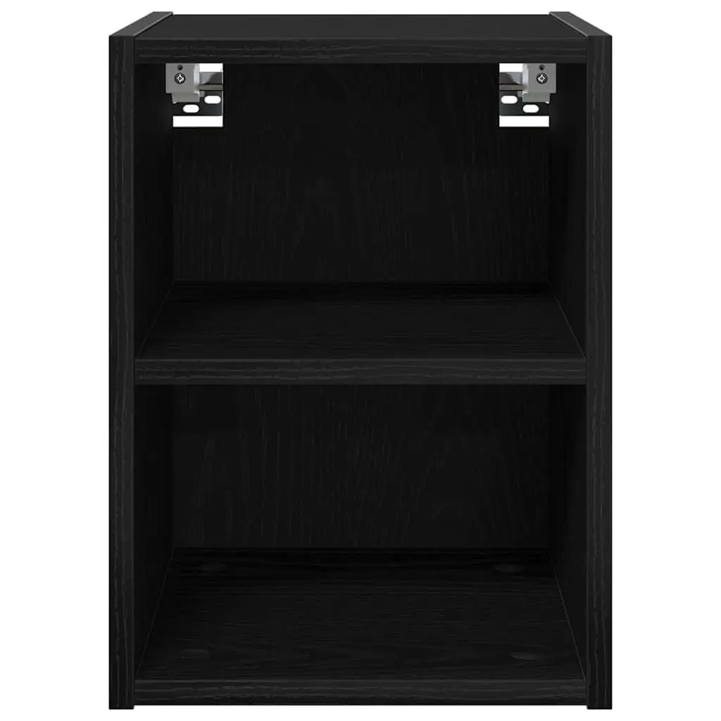 Hanging Kitchen Cabinet Black Oak Modern Storage Cupboard Engineered Wood