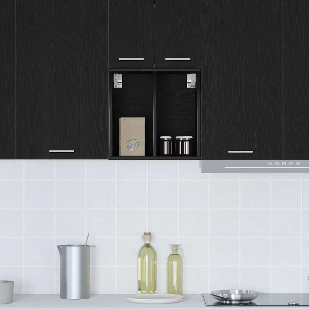 Hanging Kitchen Cabinet Black Oak Modern 40x29.5x40cm Engineered Wood
